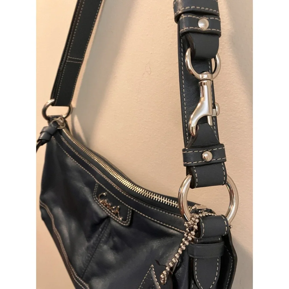 Coach Purse F19729 Park East West Duffle Blue Leather Convertible NWOT Hang Tags